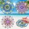 Diamond Art Stained Glass Window Clings with Diamond DIY Pen, 3 Pcs Mandala Window Stickers for Suncatchers, Diamond Art Kits for Adults